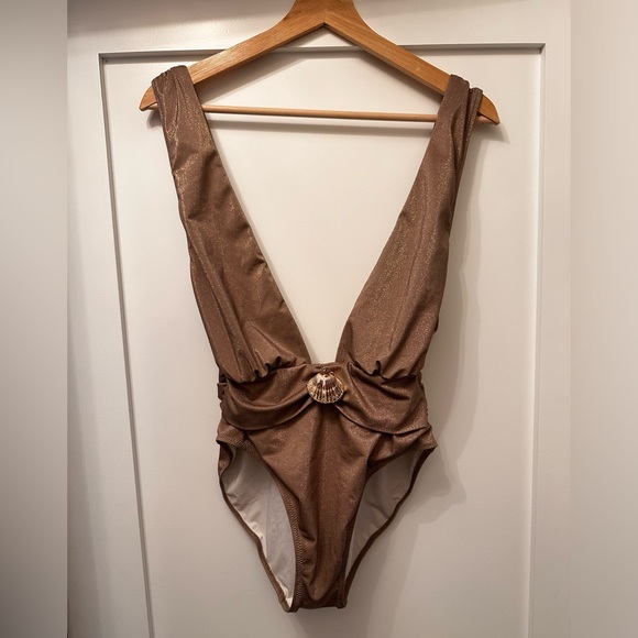 Gottex One Piece Gold Swimsuit Size 10 - Picture 3 of 6